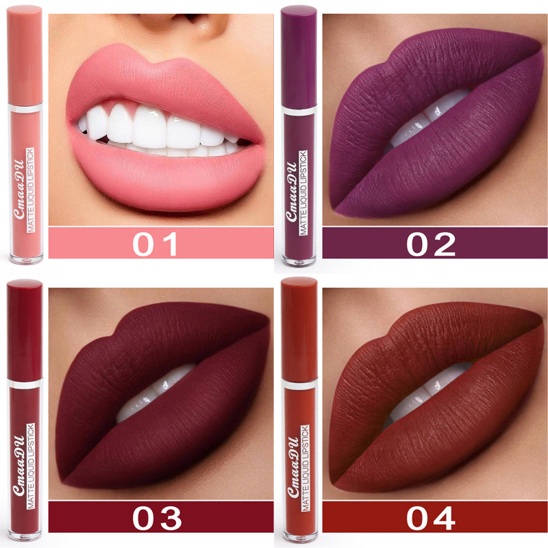 Women's Non-Stick Cup Waterproof Matte Lipstick for Long-Lasting Elegance