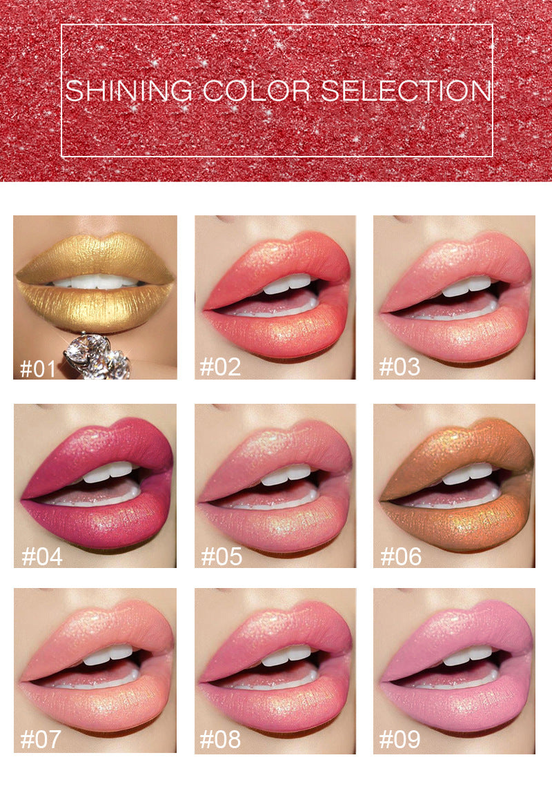 Radiant Metallic Elegance: Pearlescent Color Temperature Change Lipstick with a Touch of Gilt