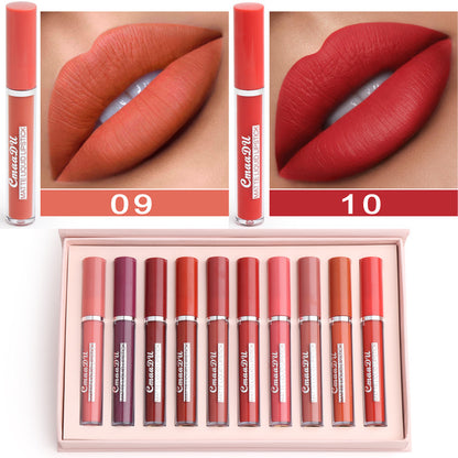 Women's Non-Stick Cup Waterproof Matte Lipstick for Long-Lasting Elegance