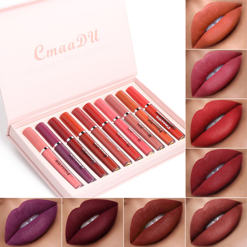 Women's Non-Stick Cup Waterproof Matte Lipstick for Long-Lasting Elegance