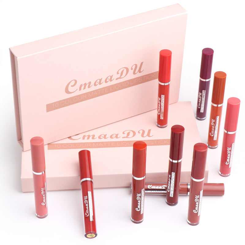 Women's Non-Stick Cup Waterproof Matte Lipstick for Long-Lasting Elegance