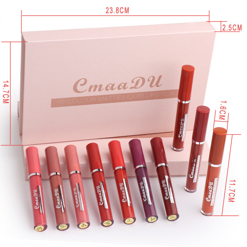 Women's Non-Stick Cup Waterproof Matte Lipstick for Long-Lasting Elegance